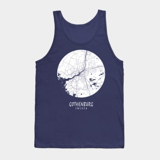 Gothenburg, Sweden City Map - Full Moon Tank Top